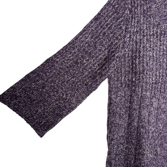 Carolyn‎ Taylor Purple Knit Cardigan Women's Large 3/4 Wide Sleeve Button Front - Picture 2 of 8